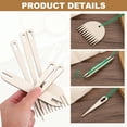 thumbnail image 3 of Uxcell Hand Loom Stick Set, 7pcs Knitting Tools Including Wood Weaving Crochet Needle Wooden Shuttle Wood Weaving Comb, 3 of 5