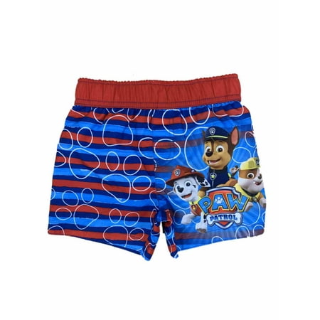 

Paw Patrol Red & Blue Striped Toddler Boys Swim Trunks Board Shorts