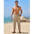 thumbnail image 5 of COOFANDY White Linen Pants for Men Summer Lightweight Casual Trousers Yoga Beach Pants, 5 of 10