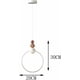 thumbnail image 3 of Circular Bedside Pendant Light, Cream Metal Pendant Lights with White Acrylic Shade, Modern LED Chandeliers, Linear Pendant Lamps for Bedroom, Tri-Col, 3 of 5