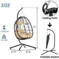Clearance! Hanging Wicker Indoor Egg Chair, Outdoor, UV Resistant , Backyard, Black, L3959 360