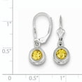 thumbnail image 2 of Primal Silver Sterling Silver Rhodium-plated 6mm Round Citrine Leverback Earrings, 2 of 4