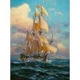 thumbnail image 2 of Sviridov, Sergei 25x32 Gold Ornate Wood Framed with Double Matting Museum Art Print Titled - Sailing Boat I, 2 of 4