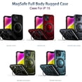 thumbnail image 2 of ShellTech for iPhone 15 case Compatibe with Mag Safe compatibility and a 360-degree rotatable ring stand feature,Purple, 2 of 7
