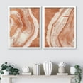 thumbnail image 2 of PixonSign Framed Wall Art Orange & White Tree Rings Posters, Set of 2 Pastel Wood Rings Landscape Illustrations Wall Decor, Adhesive Canvas Prints for Home Decor - 11"x14" White, 2 of 5