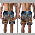 thumbnail image 3 of luoweisi Men's Beach Shorts Quick Dry Swim Trunks with Mesh Lining Christmas Night M, 3 of 5