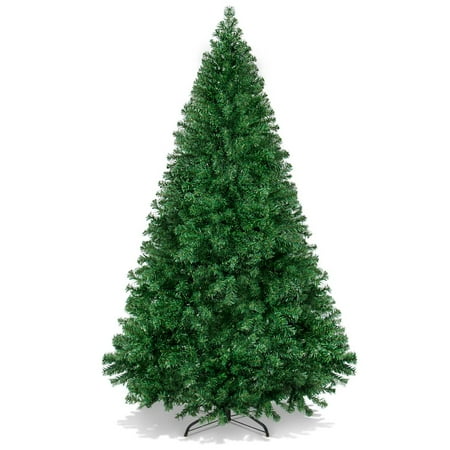 6ft Premium Hinged Artificial Christmas Tree Full Tree with 1477 PVC Branch Tips Foldable Metal Stand Green