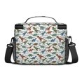 thumbnail image 3 of Dinosaur and Text White Pattern Insulated Lunch Box for Women Men, Medium Leakproof Cooler Bag with Adjustable Strap, 10"x6.7"x8", 3 of 6