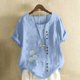 thumbnail image 4 of Túnica de Manga Corta Tops para las Mujeres Océano Pescado Impreso Blusa, Ropa Casual Ver Botón Arriba Camiseta, 4 of 4