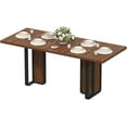 thumbnail image 6 of Timagebreze 71 Inch Farmhouse Dining Table for 6-8 Rectangular Dinner Table with Large Waterproof Tabletop for Kitchen & Dining Room,Brown, 6 of 8
