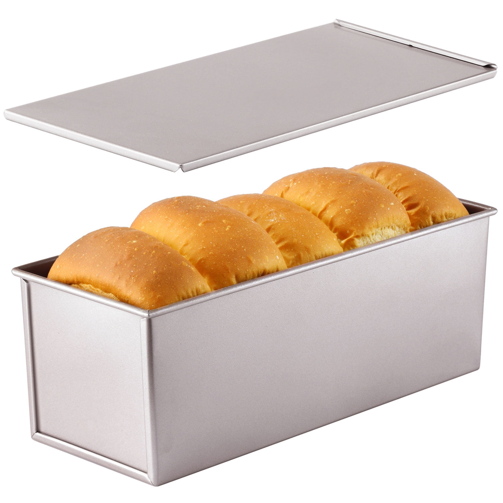 CHEFMADE Commercial Pullman Loaf Pan with Lid, 2.2Lb Dough Capacity Non