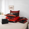 thumbnail image 4 of 7 Piece Sports Bedding Sets,American Football Fans Bed in a Bag King Size Rugby Player Comforter Set with Sheets Football Lovers Bed Set Strawberry Red Sheets (Chicago), 4 of 5