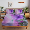 thumbnail image 1 of Flower Fitted Sheet Set with Pillowcase 3D Rose Printed Bedding Set Home Bedroom Decor,Queen (60"x80"), 1 of 5