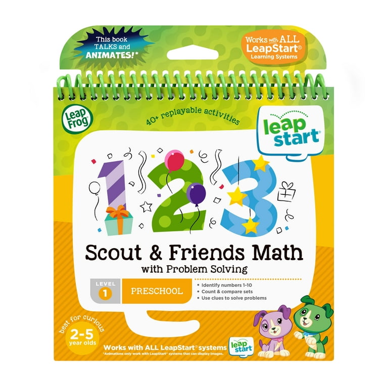 LeapFrog LeapStart 3D Math Book, Scout and Friends, for Preschool