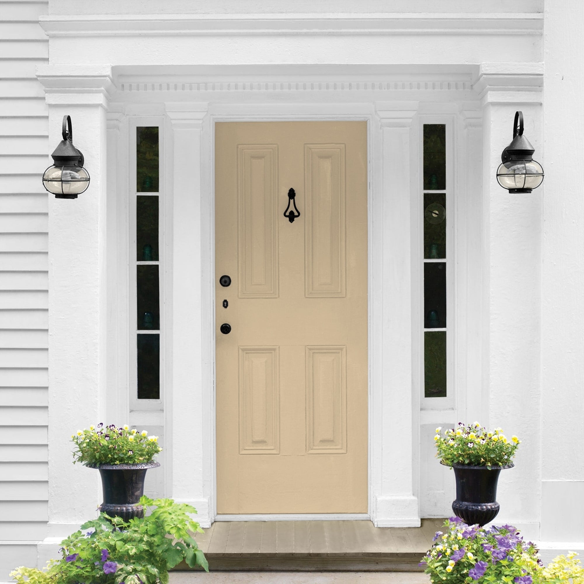 Glidden One Coat Pony Tail / Beige Semi-Gloss Exterior Paint with Primer, 5 Gallon