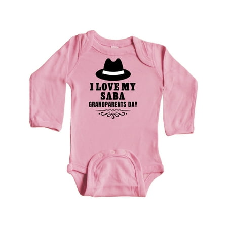 

Inktastic Grandparents Day I Love My Saba Gift Baby Boy or Baby Girl Long Sleeve Bodysuit