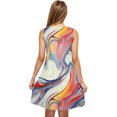 thumbnail image 3 of Burnt Orange Sleeveless for Ladies Fall Summer Crewneck Spandex Midi Knee High Loose Fit Brunch Tie Dye Dresses Juniors 2025 Clothing Trendy L, 3 of 4