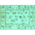 thumbnail image 1 of Ahgly Company Machine Washable Indoor Rectangle Oriental Turquoise Blue Traditional Area Rugs, 2' x 5', 1 of 4