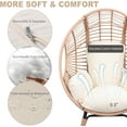 thumbnail image 3 of TQKVIPI Oversized Egg Chair Outdoor Indoor,Patio Lounge Chair with Thicken Cushions & Durable Steel Frame, Egg Basket Chair 500lbs Capacity for Garden, Backyard, Porch,Bedroom (Beige-Regular), 3 of 11