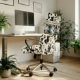 thumbnail image 3 of Xoenoiee Aztec Tribe Cow Spot Print Office Chair Covers, Stretch Computer Boss Chair Cover with Button High Back Chair Slipcover Anti-Dust Rotating Chair Cover for Home Office, Large, 3 of 6