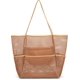 thumbnail image 1 of Bolso grande de playa de malla, actualización 2023 para mujeres con múltiples bolsillos para viajes familiares, natación, bolsa de piscina impermeable, 1 of 5