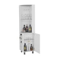 thumbnail image 5 of Miekor Furniture White Corner Bar Cabinet with Glass Holder and Wine Rack 05564, 5 of 7