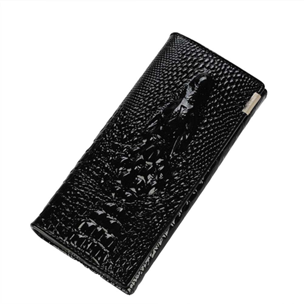Vintage style Black patterned leather Wallet for women in classy