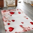 thumbnail image 3 of Valentine's Day Washable Area Rug 3 x 5 ft Romantic Red Pink Love Heart Sweet White Floral, Soft Non Slip Rugs Stain Repellent Indoor Felt Carpet for Living Dining Room Bedroom Home Office, 3 of 9