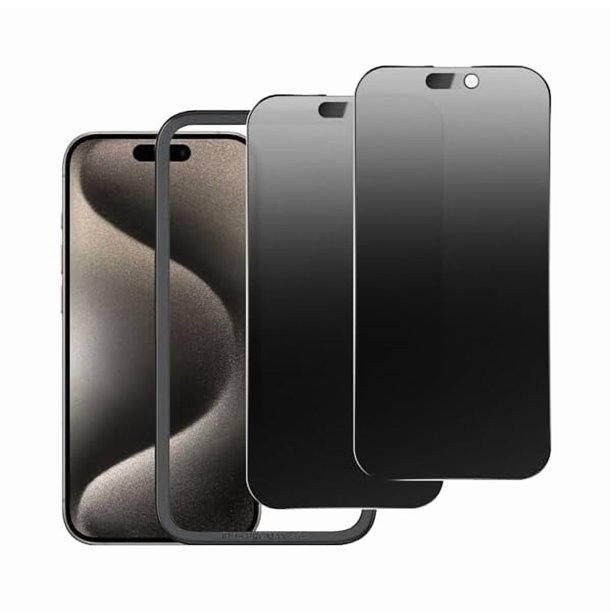 Chenchen 2 Pack Matte Privacy Screen Protector for iPhone 15 Pro Max 6.7",Anti-Glare Anti-Spy Scratch Resistant Tempered Glass Film,Smooth Responsive Touch Anti-Scratch Glass,Easy to Install