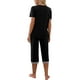 thumbnail image 5 of SAYOO - Conjunto de pijama para mujer, camiseta de manga corta con cuello en V y pantalones capri, trajes de dormir SAYOO Moda, 5 of 6