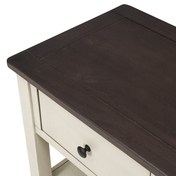 GIANTEX Table Console avec Tiroir, Console Meuble en Bois, 71 x 30 x 71 cm, Petite Console Entrée avec Pieds en Bois de Pin, Style Vintage, Table d'Entrée pour Couloir, Salon (Noir