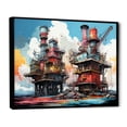 thumbnail image 2 of Designart "Abstract Fields Of Red And Blue Oil Rigs I" Oil Rigs / Fields Floater Framed Canvas Wall Art, 2 of 5