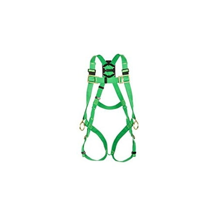 Chest D-rings - MSA 10020062 Thermatek Welder's Harness, Back and Hip D-Rings, Qwik-Fit Leg and Chest Straps, Green Kevlar Nomex Webbing, Standard