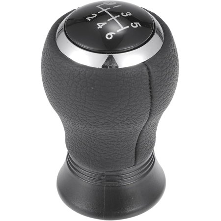 6 Speed Manual Gear Shift Knob - Car Gearbox Stick Shifter Lever Knob - for Toyota Yaris 2005-2010 Plastic Faux Leather Black Silver Tone - 1 Pc