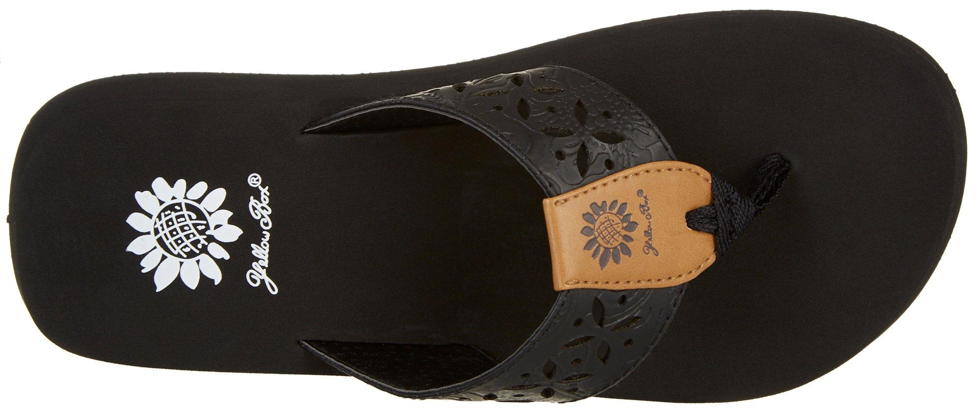 little girl yellow box flip flops