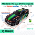 thumbnail image 2 of Carro a control remoto Enyz con luces de neon RC Racing car escala 1:12 15 km/h batería recargable, 2 of 7