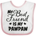 thumbnail image 3 of Inktastic My Best Friend is My Pawpaw with Hearts Boys or Girls Baby Bib, 3 of 4