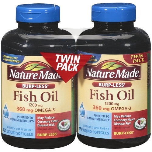 Fish Oil BurpLess, 1200mg, 360mg Omega 3, 150ct