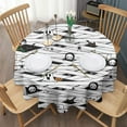 thumbnail image 3 of Spooky Halloween Pattern Round Tablecloth 60"x60",Wrinkle Wipeable Table Cloth for Kitchen Dining Room Picnic Patio Party, 3 of 6