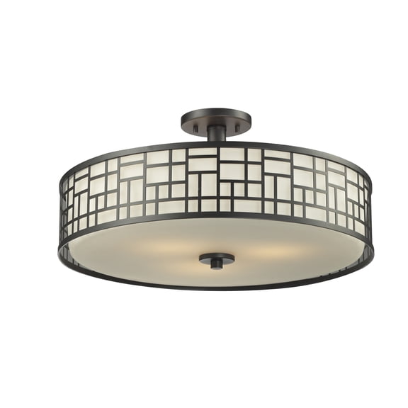 Z-Lite Elea 3 Light Semi-Flush Mount in Bronze