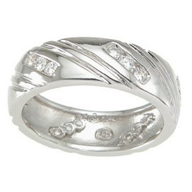 Iceposh 925 Sterling Silver Mens Wedding Bands & Wedding Ring Makes Great Valentines Gifts for