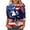 Navy#1, variant on Women T-Shirt Patriotic American Flag Eagle Print 3/4 Sleeve Crewneck Casual Loose Fit Summer Top for Independence Day