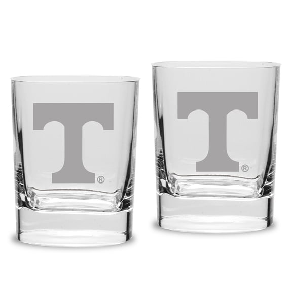 Tennessee Volunteers Set of 2 Square Double Old Fashioned Glasses