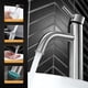 thumbnail image 2 of Grifo de lavabo alto, grifo mezclador de lavabo monomando fabricado en acero inoxidable 304, diseño moderno de grifo mezclador de baño con tubo Pex, ajuste de agua fría y caliente, 2 of 5