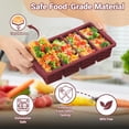 thumbnail image 3 of Burgundy Silicone Freezer Tray 2-pack 1-cup portion meal prep food storage, 3 of 7