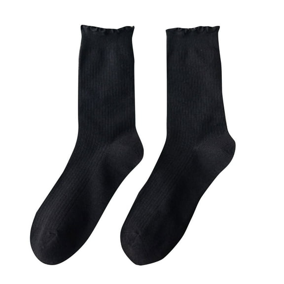 Outfmvch Running Socks for Men Women Socks Ruffle Socks Soccer Socks Long Socks for Men Wide Calf Compression Socks Black One Size