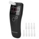 thumbnail image 1 of Mini Breathalyzer Wine Tester Drunk Driving Analyzer LCD with 10pcs Exhale Mouth Black, 1 of 5