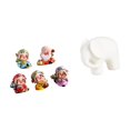 thumbnail image 6 of CoudarTitie Resin God of Fortune Wealthy Mini Statues and Ceramic Elephant Animal Sculpture Figurine Collection for Bedroom Bookshelf Tabletop Decor, 6 of 8