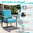 thumbnail image 6 of Muphyers 14 Piece Aluminum Outdoor Patio Furniture Set, 55000 BTU CSA Propane Fire Pit Table, 360° Swivel Rocker Sofa Set with Ottomans, All Weather for Backyard, Garden, Porch,Turquoise, 6 of 12