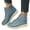 Blue, variant on Women's Fleece Lined Ankle Boots Water Proof Non Slip Snow Boots Fashion Leopard Print Leather Lace Up Dress Shoes White Size 8.5